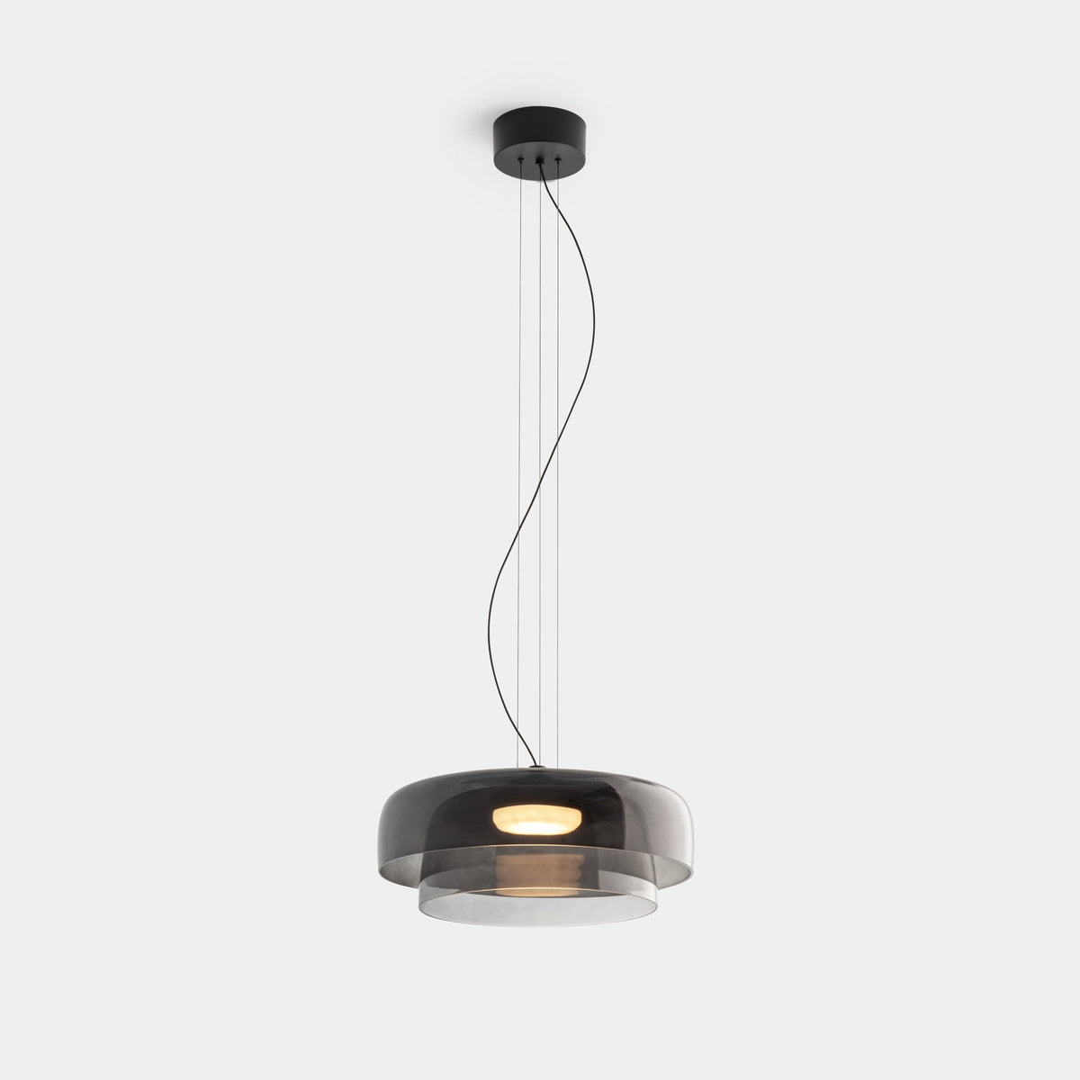 Layered Glass Hanging Light 16.5 in Orange for Kitchen Island & Dining Table – Adjustable Cord Suspension Fixture LED Included Modern Scandi