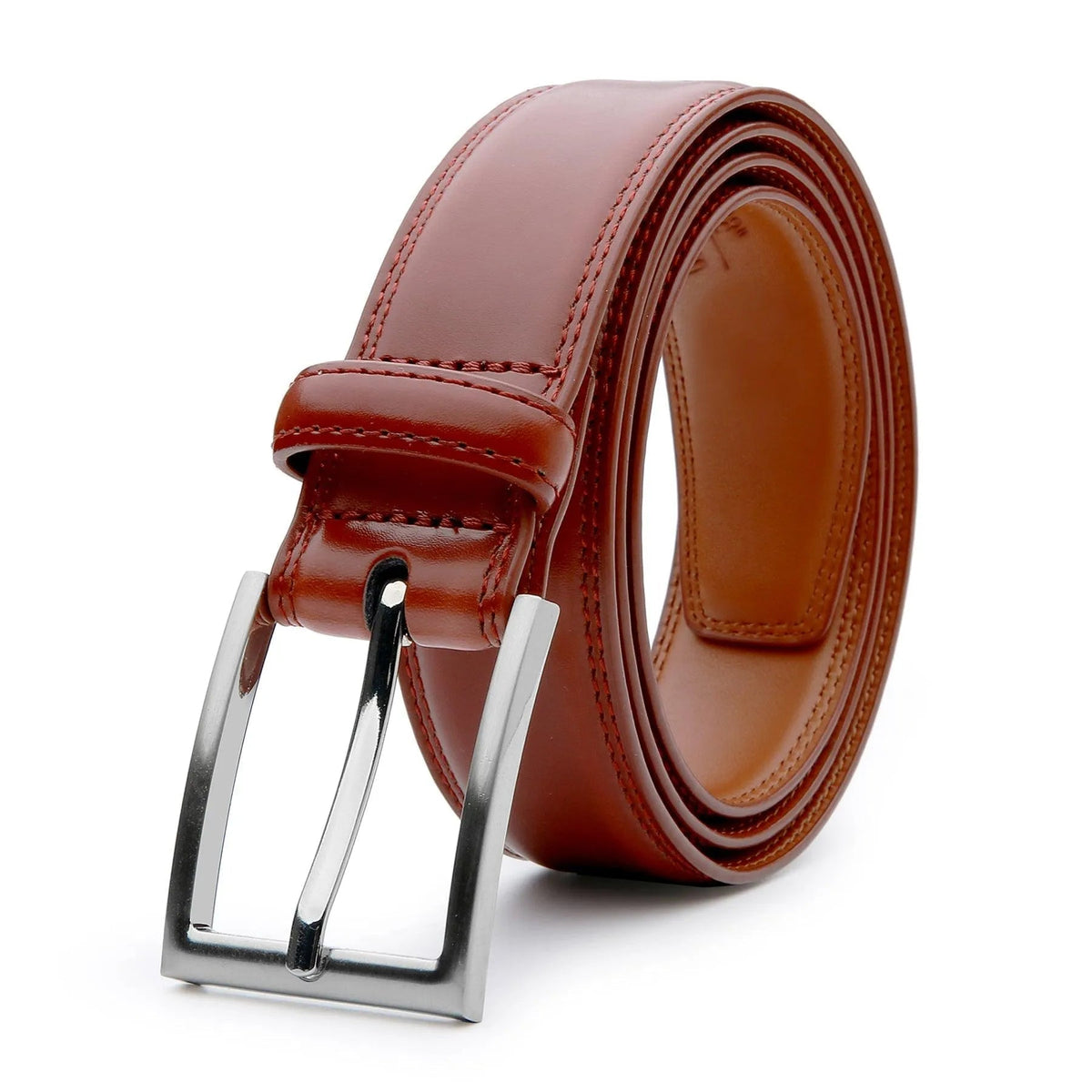 Genuine Leather Belt with Classic Pin Buckle for Men & Women – Versatile Dress Belt for Business & Casual Wear in 7 Colors & Waist Sizes 30-