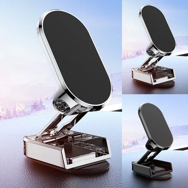 Dashboard Cell Phone Mount with Strong Magnet for Hands-Free Navigation in Any Vehicle Silver Black 360° Rotation Grip