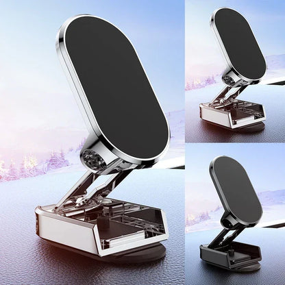 Dashboard Cell Phone Mount with Strong Magnet for Hands-Free Navigation in Any Vehicle Silver Black 360° Rotation Grip