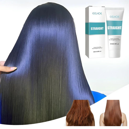 Keratin Treatment Cream for Hair Smoothing – Straightens Frizzy Curly Hair at Home – Salon Results for Women & Men – Deep Repair & Shine