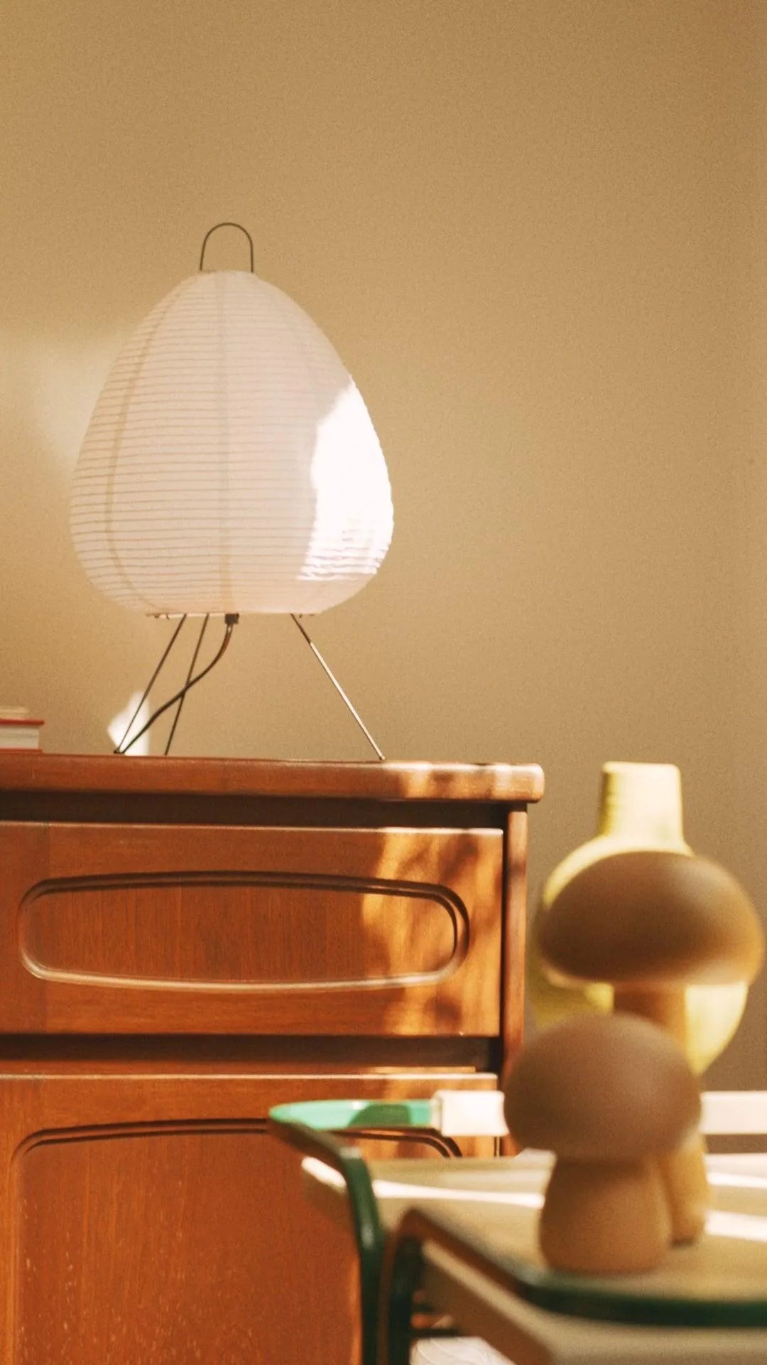 Paper Shade Accent Lamp 11 Inch Wide Metal Frame Bedside Nightstand Light for Bedroom Living Room Asian Inspired Home Decor