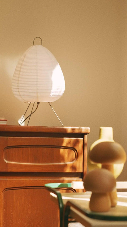 Paper Shade Accent Lamp 11 Inch Wide Metal Frame Bedside Nightstand Light for Bedroom Living Room Asian Inspired Home Decor