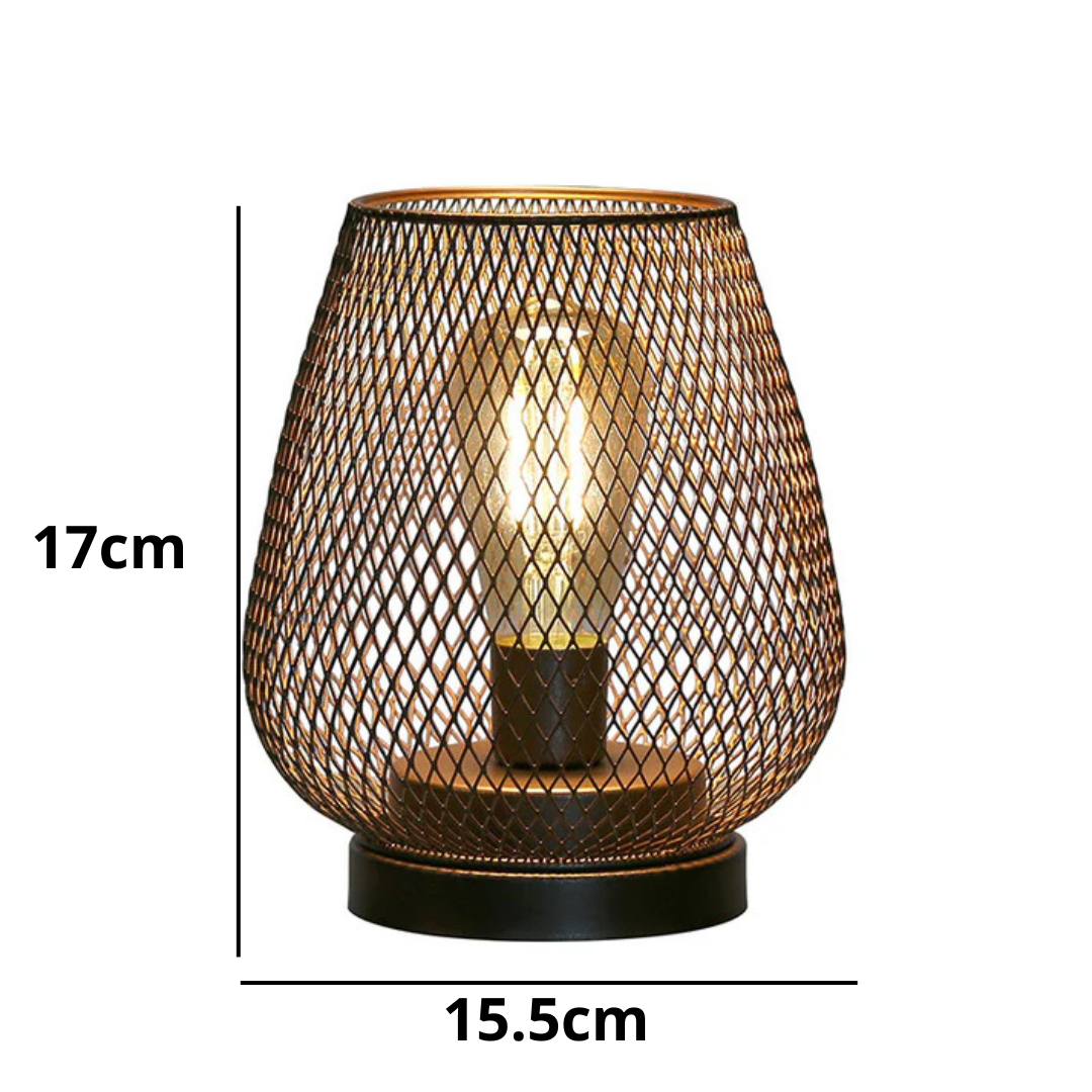 Battery-Operated Metal Lantern with Warm LED Light for Indoor and Outdoor Use | Vintage Matte Black Cordless Lamp