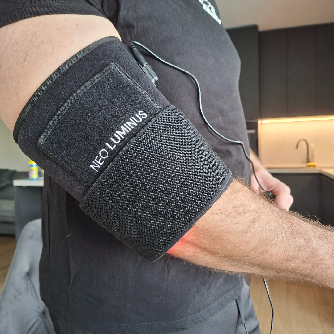 Codera con terapia de luz roja, dispositivo de terapia de luz roja para rodilla y muñeca, soporte infrarrojo para el codo para alivio del dolor