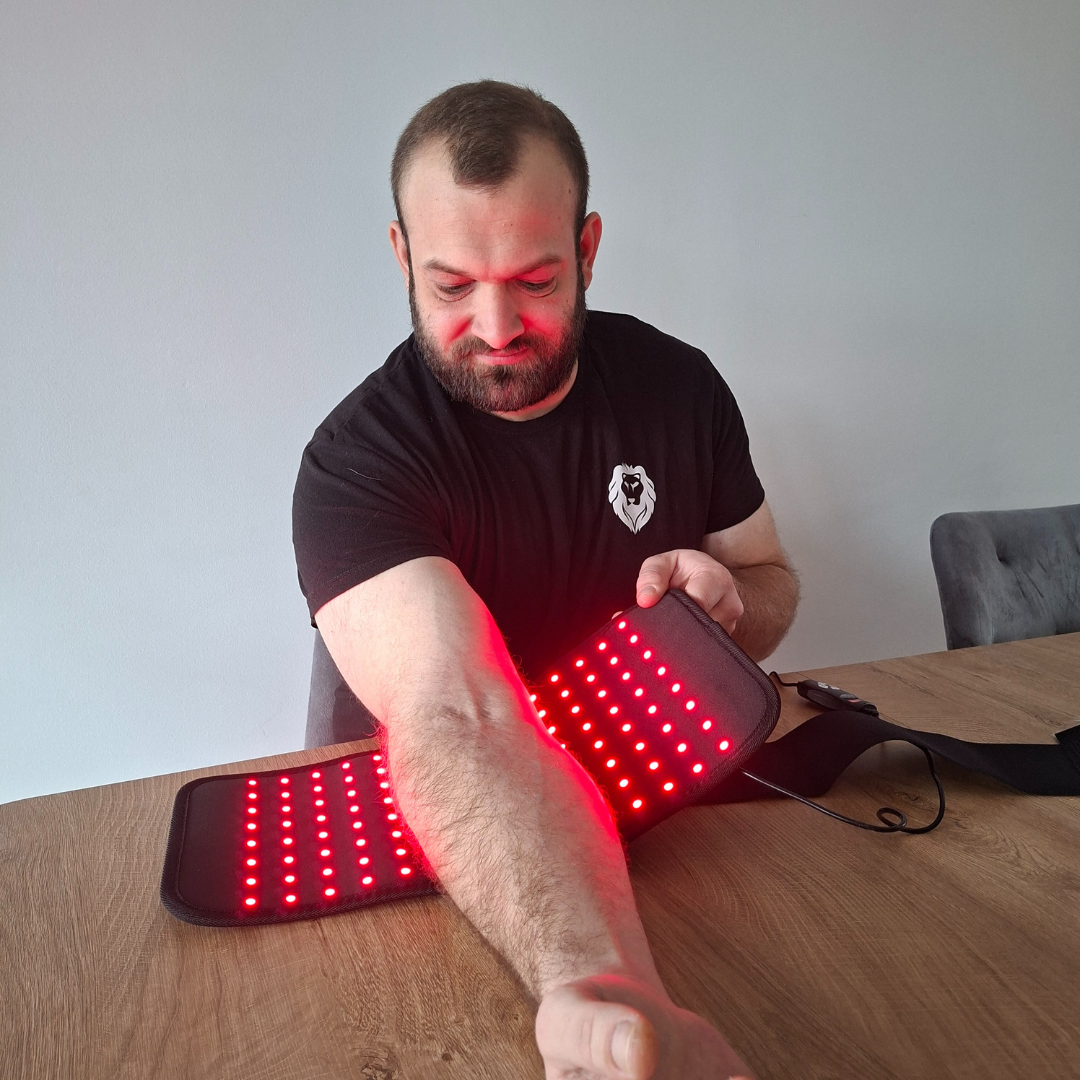 Codera con terapia de luz roja, dispositivo de terapia de luz roja para rodilla y muñeca, soporte infrarrojo para el codo para alivio del dolor