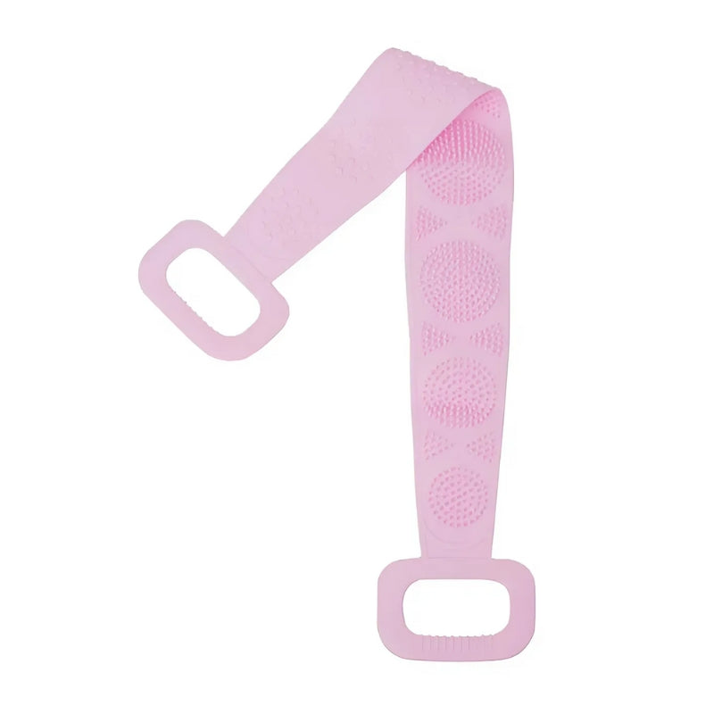 Silicone Back Scrubber with Dual-Sided Exfoliating Bristles and Massage Nubs for Shower | Easy-Reach Long Handle Body Brush for Men & Women