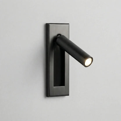 Pivoting Bedside Wall Light Fixture 2 in Diameter Metal Finish 3-Color LED Recessed Mount for Bedroom Reading Nook Hallway Task Lighting