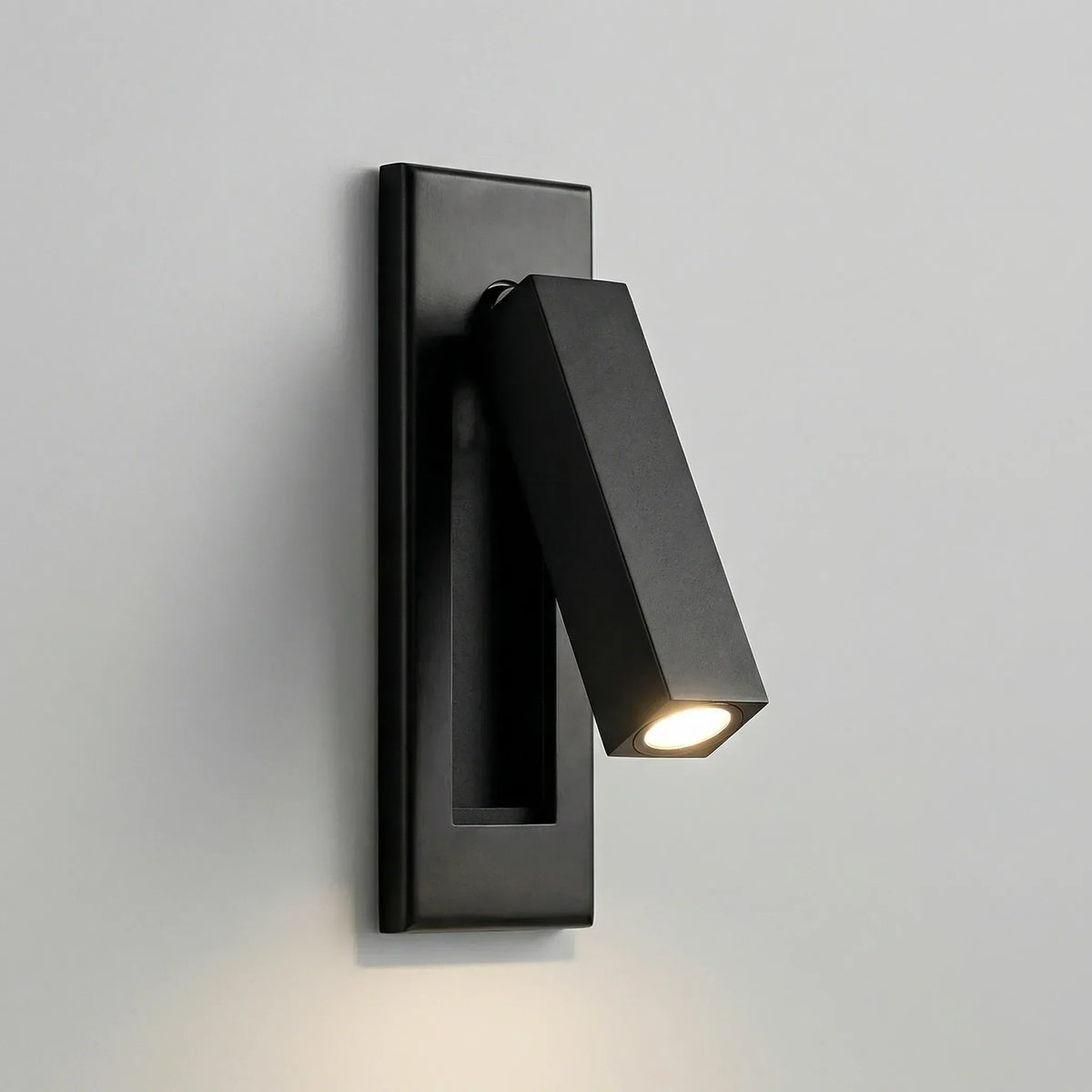 Pivoting Bedside Wall Light Fixture 2 in Diameter Metal Finish 3-Color LED Recessed Mount for Bedroom Reading Nook Hallway Task Lighting