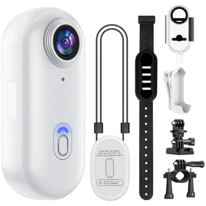 Cámara de acción 4K con 128 GB de almacenamiento, cámara deportiva compacta con lente gran angular, cámara POV con soportes para aventuras