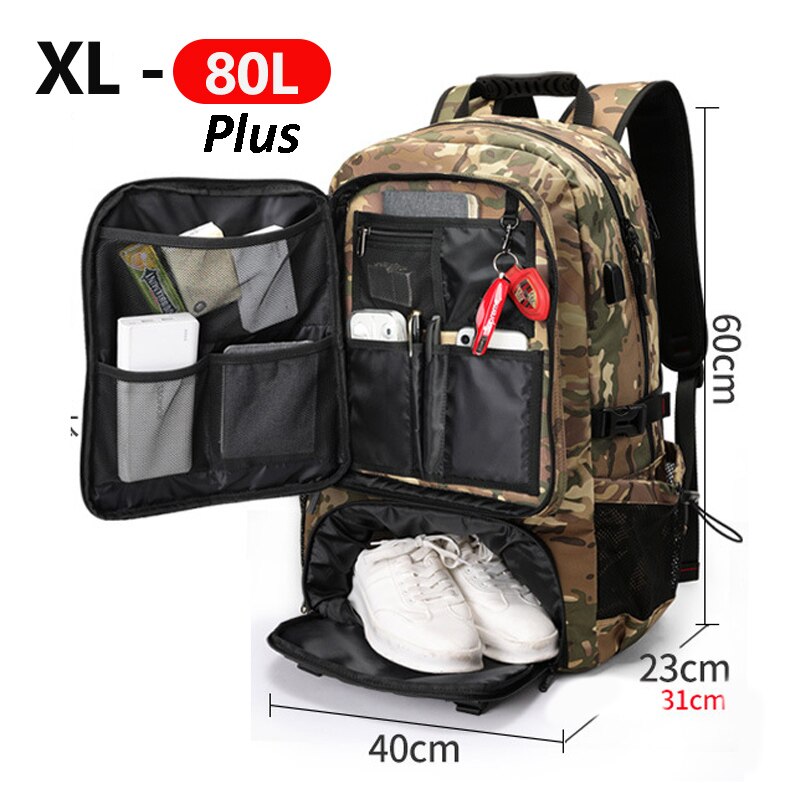 Adventure Ready | Large Capacity Travel Backpack with Water-Resistant Design | Ideal for Hiking and Camping