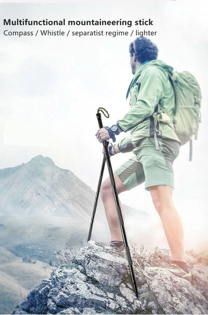 Adventure Ready | Tactical Hiking Pole with Multi-Tool Functionality | Lightweight & Foldable for Outdoor Adventures