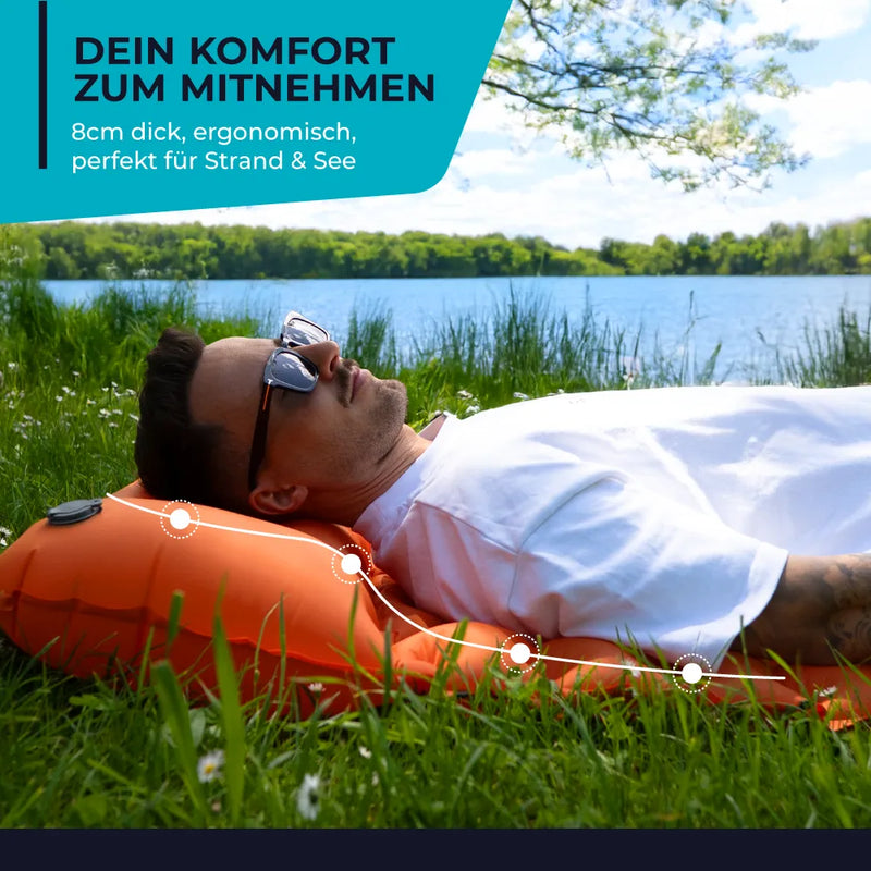 Camping Sleeping Mat Ultralight with Integrated Pump, Inflatable Sleeping Pad for Backpacking, Compact Sleeping Pad 8 cm