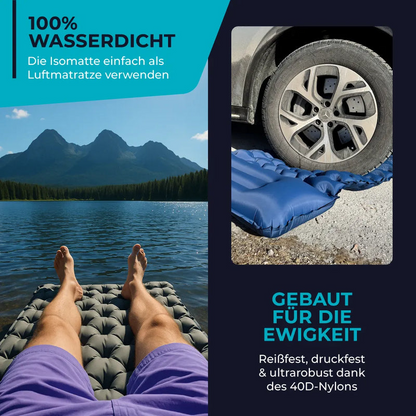 Camping Sleeping Mat Ultralight with Integrated Pump, Inflatable Sleeping Pad for Backpacking, Compact Sleeping Pad 8 cm