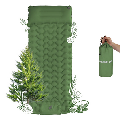 Camping Sleeping Mat Ultralight with Integrated Pump, Inflatable Sleeping Pad for Backpacking, Compact Sleeping Pad 8 cm