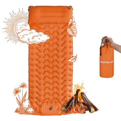 Camping Sleeping Mat Ultralight with Integrated Pump, Inflatable Sleeping Pad for Backpacking, Compact Sleeping Pad 8 cm