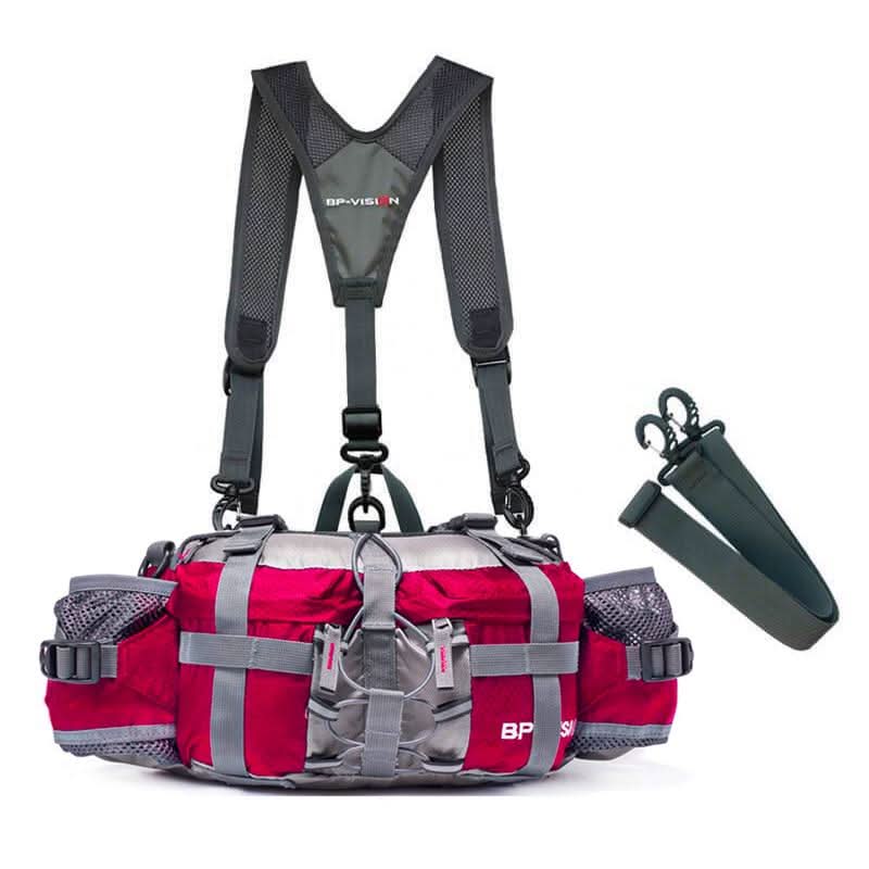 Lista para la aventura | Riñonera de senderismo impermeable con doble portabotellas | Diseño espacioso para estilos de vida activos