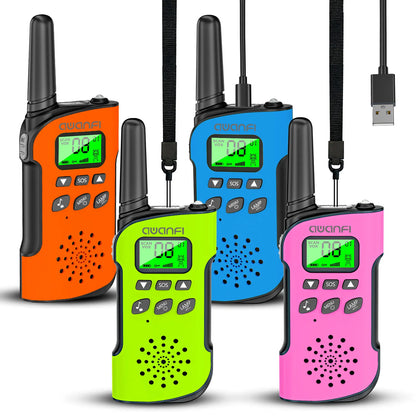 Adventure Talkies | Walkie Talkies para niños con largo alcance y linterna | Comunicación recargable para diversión al aire libre