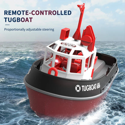 Remote Control Tugboat with Dual Motors – 164 ft Range Water RC Boat for Outdoor Pool & Lake Action