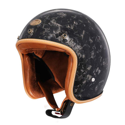 Biker Helmet, Vintage Lightweight Motorcycle Helmet with Low Profile Design, DOT and ECE Certified Open Face Helmet