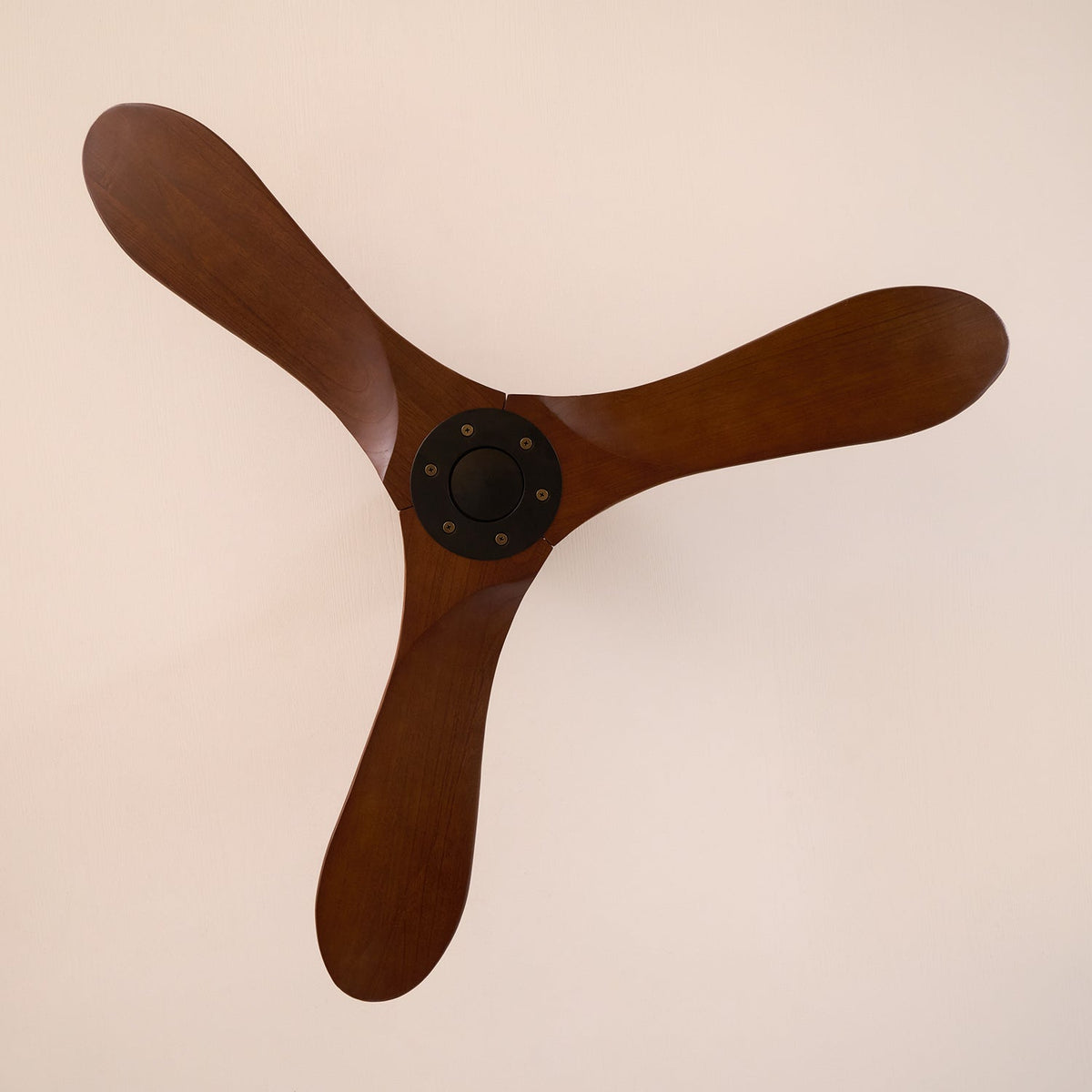 Wooden Blade Ceiling Fan with Remote Control 6 Speed Whisper-Quiet Motor Walnut Finish Adjustable Suspension for Living Room Bedroom Home Of