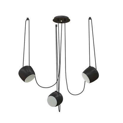 Ceiling Pendant Light Fixture with Adjustable Heads and Cable, 10W LED Dimmable Hanging Lamp, Black Aluminum Modern Lighting for Kitchen Isl