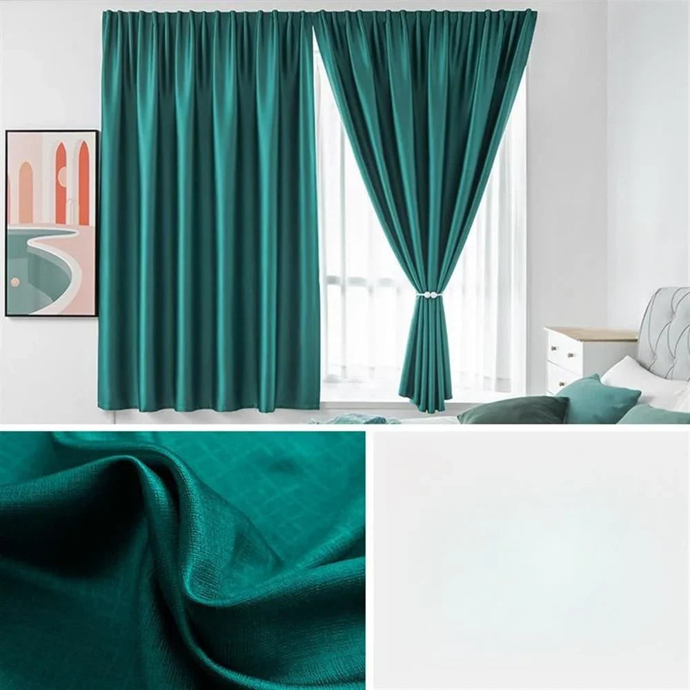Cortinas opacas ecológicas Ortekor para dormitorio con cierre de velcro | Control de luz UPF100 y protección UV
