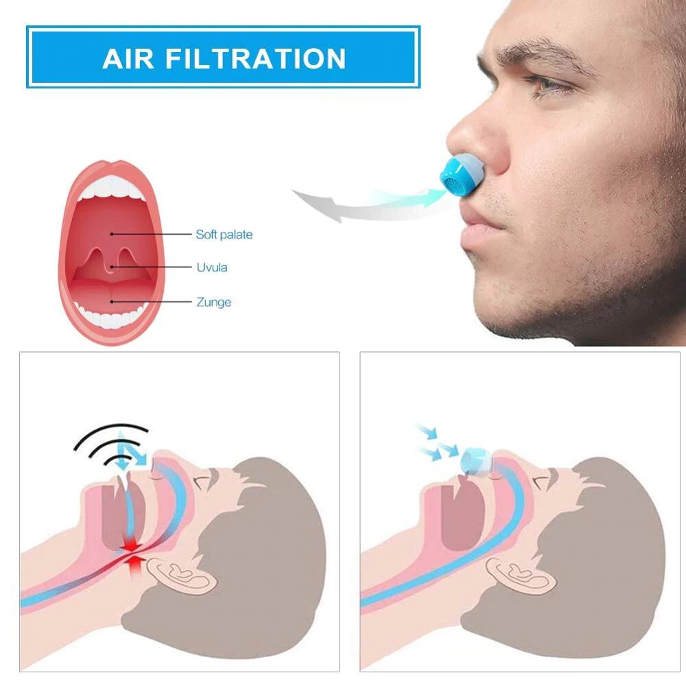 Compact Nasal Sleep Aid Device with Rechargeable Battery and Quiet Micro-Fan Technology for Better Rest