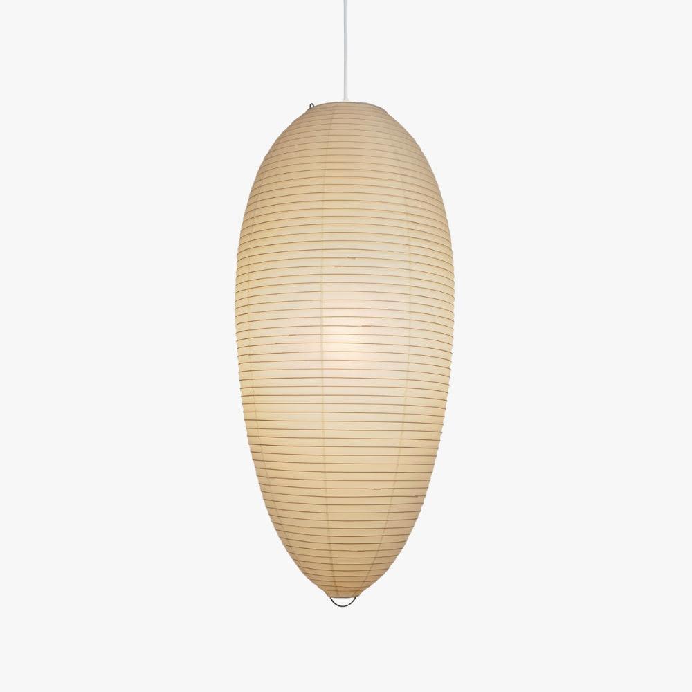 Hanging Ceiling Fixture with Translucent Rice Paper Lampshade 11.4"×19.7" for Dining Room Kitchen Bedroom Ambient Overhead Lighting