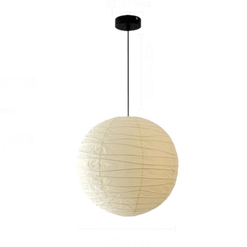 Floating Paper Shade Hanging Light Fixture 22 in White Minimalist Overhead Lamp for Bedroom Dining Room | Soft Ambient Glow Adjustable Drop