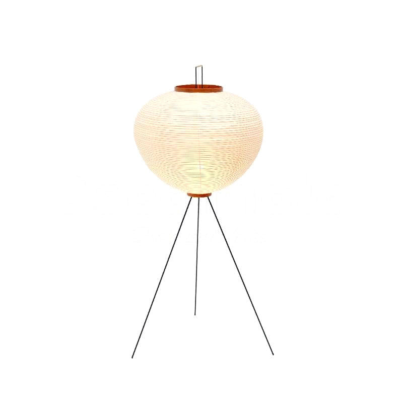 Handcrafted Paper Shade Tripod Standing Lamp 20 in White for Living Room Bedroom Reading Nook Accent Light Japandi Minimalist Decor