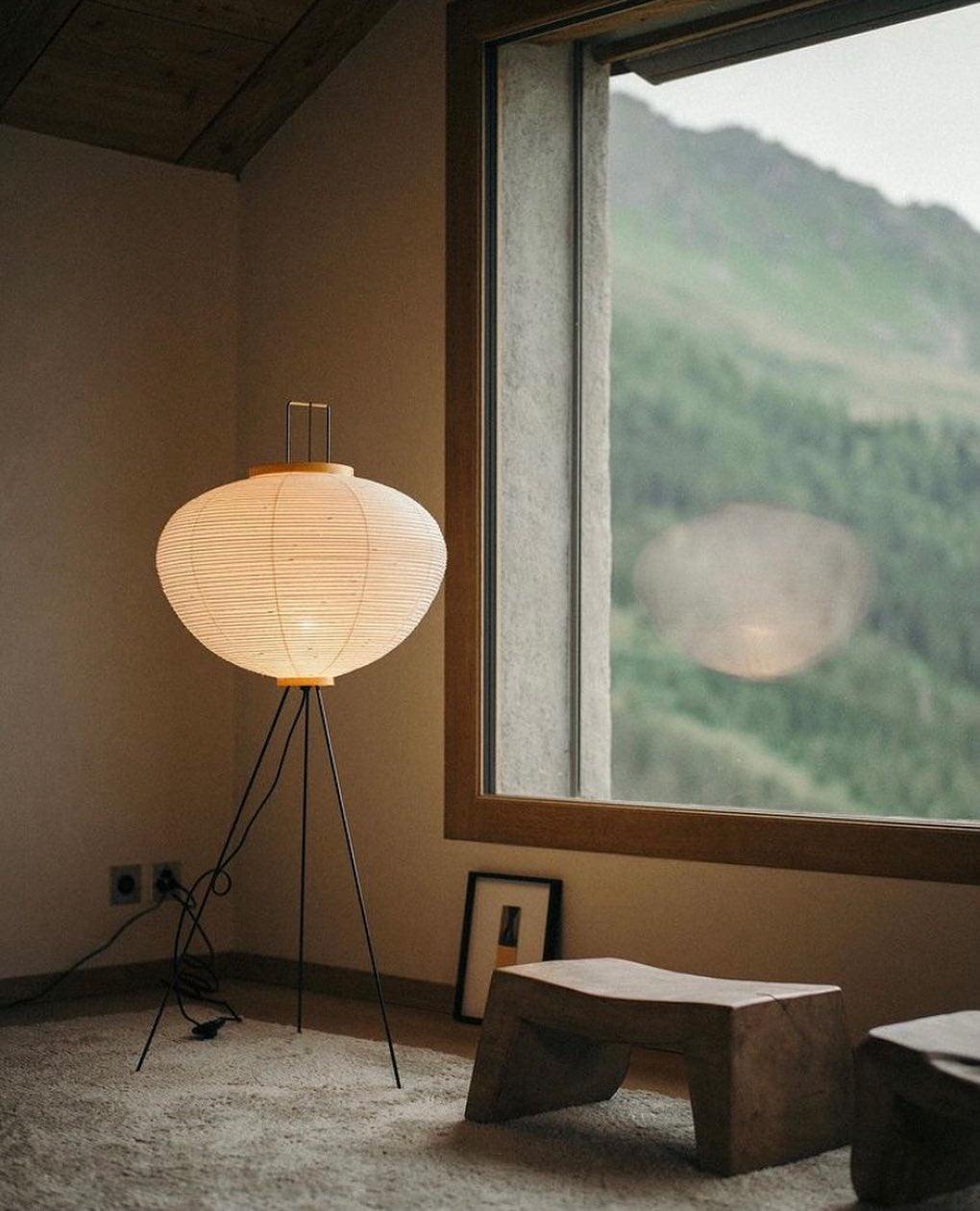 Handcrafted Paper Shade Tripod Standing Lamp 20 in White for Living Room Bedroom Reading Nook Accent Light Japandi Minimalist Decor