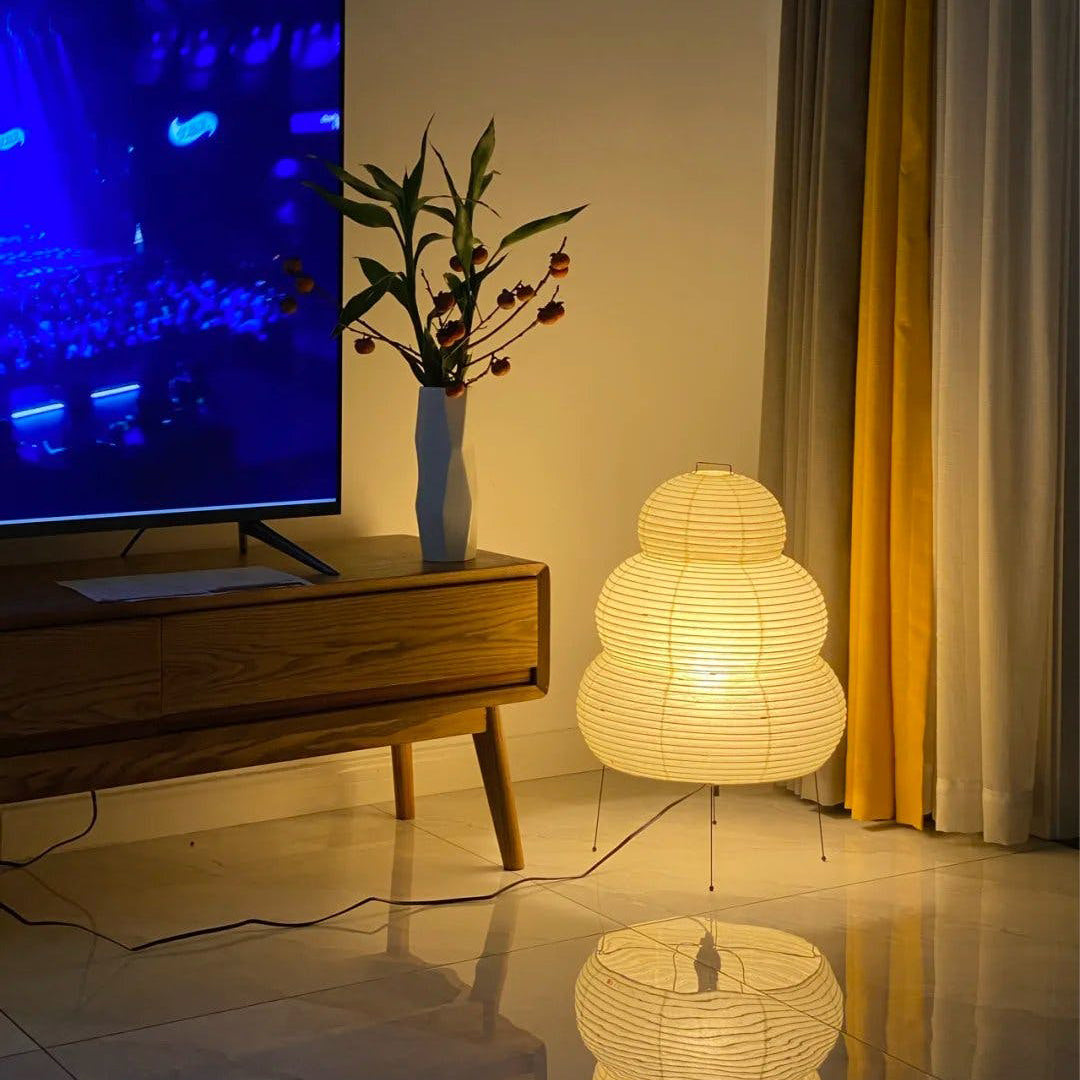 Handcrafted Paper Shade Desk Lamp 17 Inch White Soft Glow Accent Light E26 E27 Base for Bedroom Office Living Room Nightstand Reading Corner