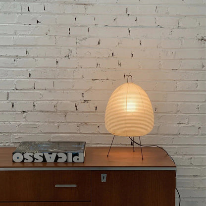Handcrafted Paper Shade Desk Lamp 17 Inch White Soft Glow Accent Light E26 E27 Base for Bedroom Office Living Room Nightstand Reading Corner