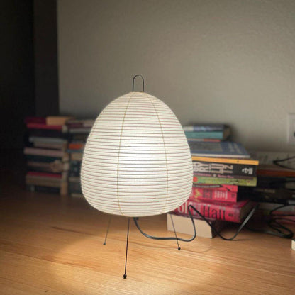 Handcrafted Paper Shade Desk Lamp 17 Inch White Soft Glow Accent Light E26 E27 Base for Bedroom Office Living Room Nightstand Reading Corner