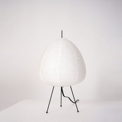 Handcrafted Paper Shade Desk Lamp 17 Inch White Soft Glow Accent Light E26 E27 Base for Bedroom Office Living Room Nightstand Reading Corner