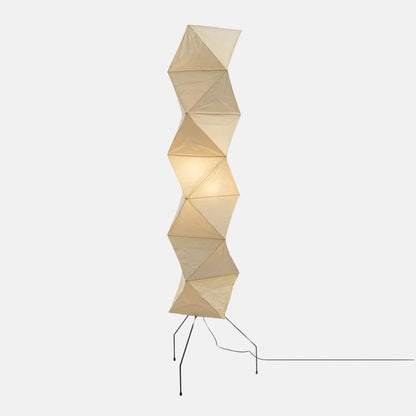 Tall Paper-Shade Standing Lamp 74 in Minimalist Accent Light Bedroom Corner Reading Lounge Space Japanese-Inspired Vertical Illumination