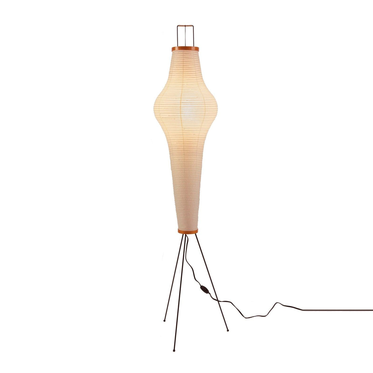 Handcrafted Paper Shade Tripod Standing Lamp 20 in White for Living Room Bedroom Reading Nook Accent Light Japandi Minimalist Decor