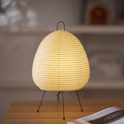 Handcrafted Paper Shade Desk Lamp 17 Inch White Soft Glow Accent Light E26 E27 Base for Bedroom Office Living Room Nightstand Reading Corner