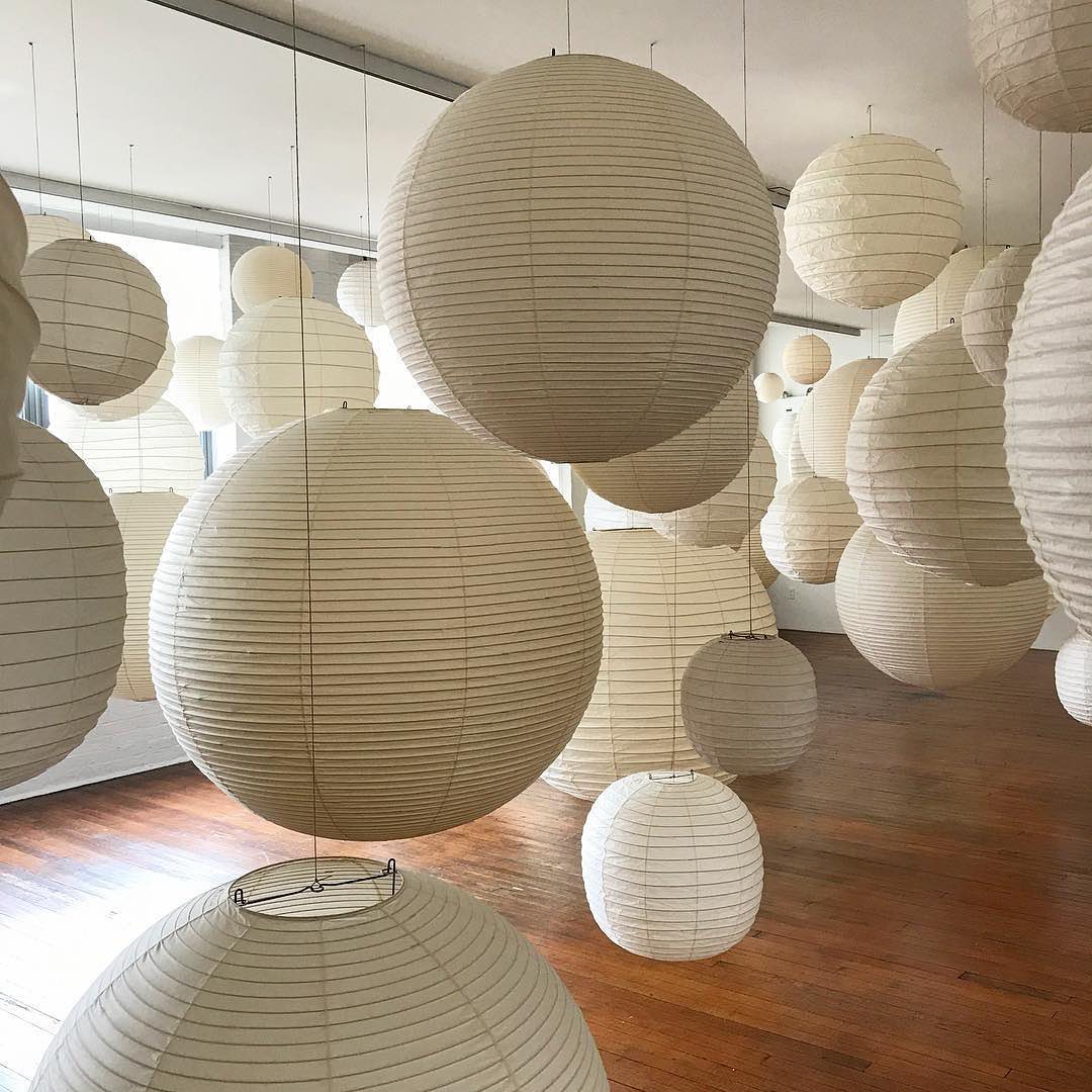 Spherical Hanging Lamp with Cotton Paper Shade & Adjustable Cord for Dining Room, Kitchen, Living Space | Modern Overhead Fixture