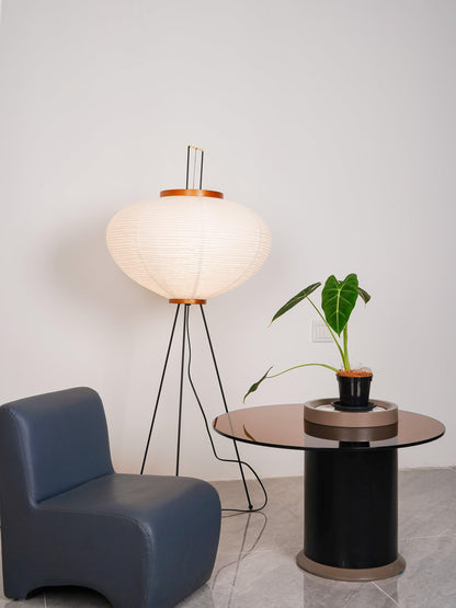 Japanese-Inspired Paper Floor Lamp White Mulberry Shade Tall Standing Light for Living Room Bedroom Reading Nook Sculptural Accent