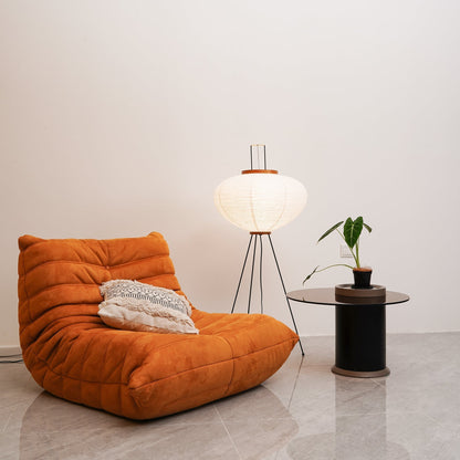 Handcrafted Paper Shade Tripod Standing Lamp 20 in White for Living Room Bedroom Reading Nook Accent Light Japandi Minimalist Decor