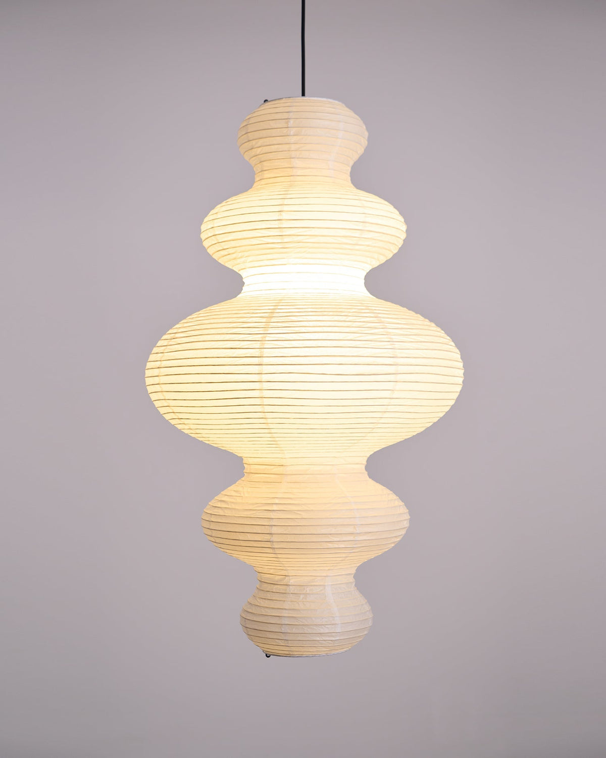 Hanging Lantern Fixture 19-Inch Natural Fiber Shade White Orb Ceiling Light Adjustable 59-Inch Cord for Dining Room Kitchen Island Asian-Ins