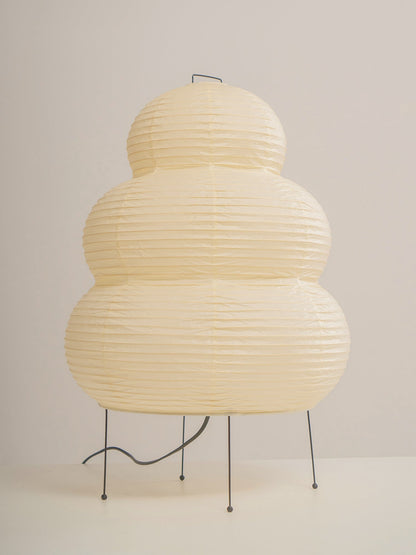Handcrafted Paper Shade Accent Lamp 10 in Wide Warm Glow LED Bedside Nightlight for Bedroom Office Desktop Reading Nook Minimalist Japanese