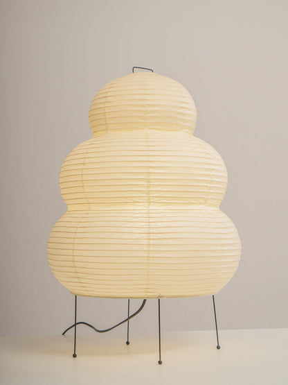 Handcrafted Paper Shade Accent Lamp 10 in Wide Warm Glow LED Bedside Nightlight for Bedroom Office Desktop Reading Nook Minimalist Japanese