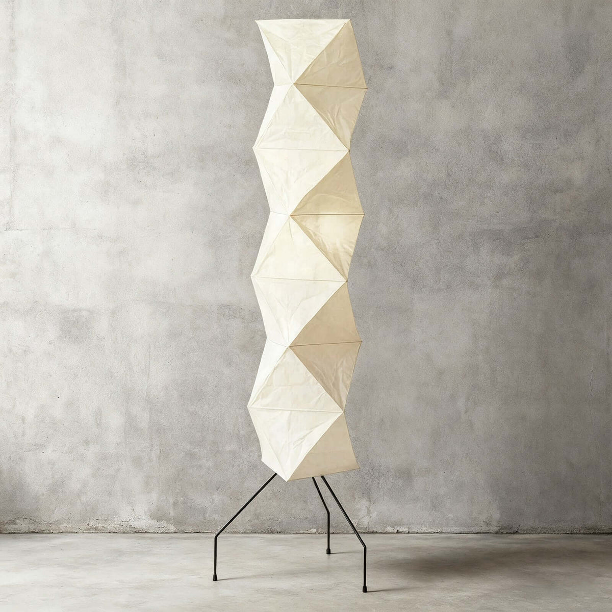 Tall Paper-Shade Standing Lamp 74 in Minimalist Accent Light Bedroom Corner Reading Lounge Space Japanese-Inspired Vertical Illumination