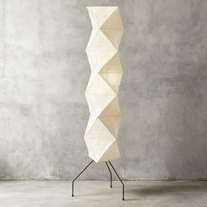 Tall Paper-Shade Standing Lamp 74 in Minimalist Accent Light Bedroom Corner Reading Lounge Space Japanese-Inspired Vertical Illumination