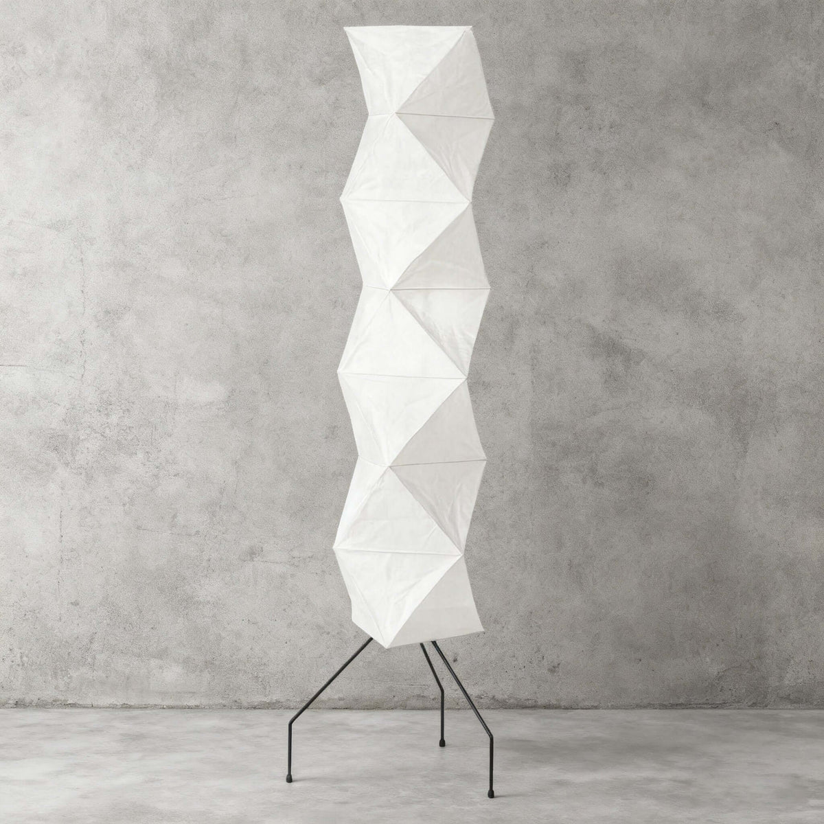 Tall Paper-Shade Standing Lamp 74 in Minimalist Accent Light Bedroom Corner Reading Lounge Space Japanese-Inspired Vertical Illumination