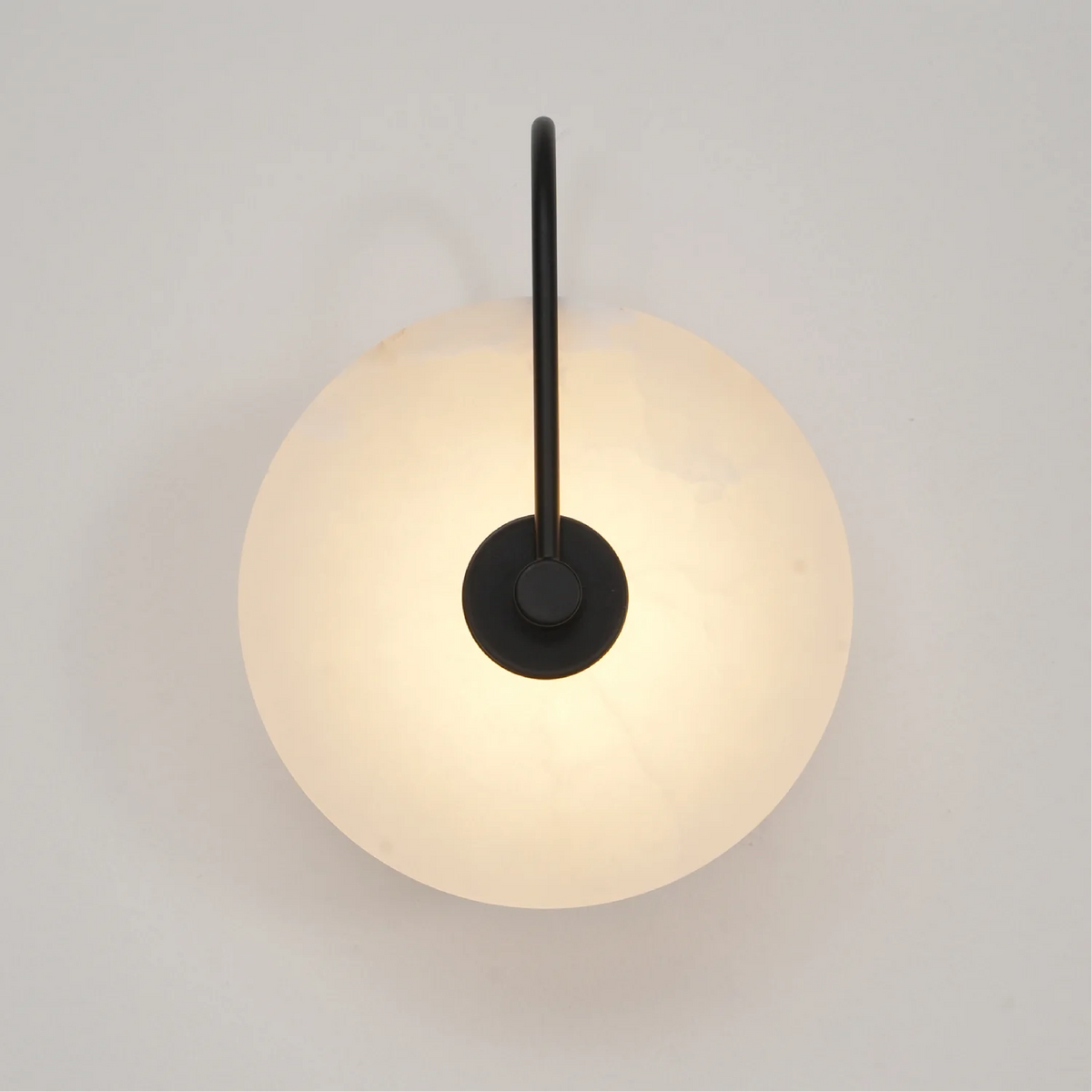 Natural Stone Sconce with Integrated LED 6-12 inch Diameter Warm White Light for Bedroom Hallway Living Room Available in Gold or Black Meta