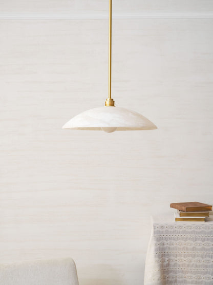 Globe Ceiling Light Fixture White Stone 16-Inch Dome Adjustable Cable Kitchen Island Dining Living Room Suspended Lamp E26 Socket